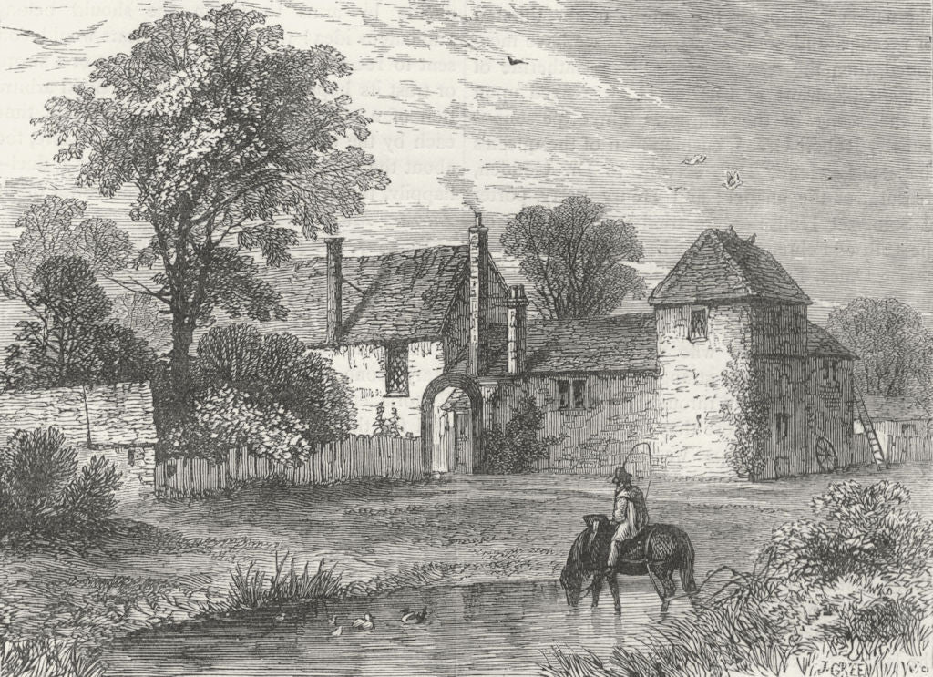 LONDON. Old Chalk Farm in 1730 1880 antique vintage print picture